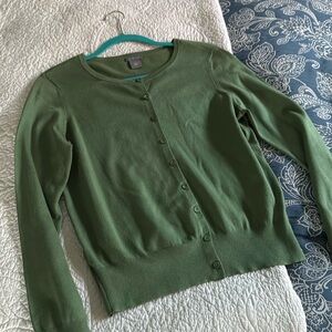 ANN TAYLOR ARMY GREEN/ SAGE CARDIGAN ~ SIZE LARGE